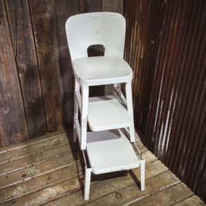 Vintage White Metal Keenco Step Stool Chair