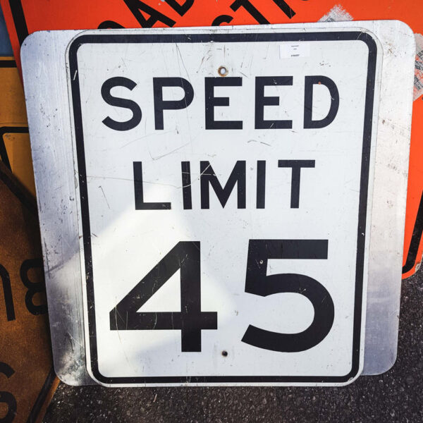 American 45 Speed Limit Road Sign
