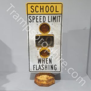 School Speed Limit Sign and Signal Light