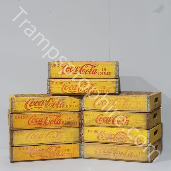 Wooden Yellow Coca-Cola Crates
