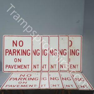 American No Parking On Pavement Road Sign