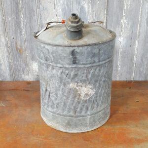 Vintage Galvanised Metal Oil Can