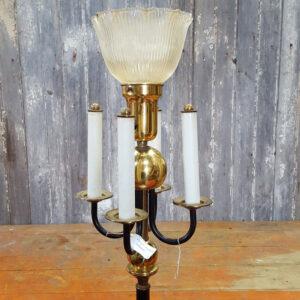 Vintage Black and Brass Floor Standing Lamp