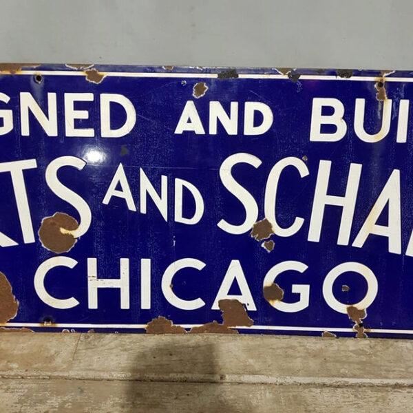 Large Chicago Enamel Advertising Sign