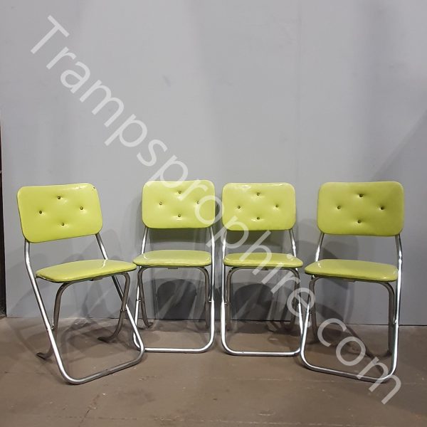 Krome-Fold Green Folding Kitchen Diner Chairs