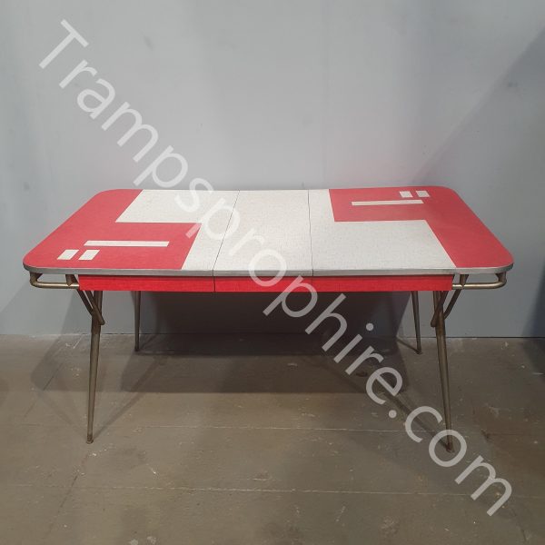 American Red and White Diner Table