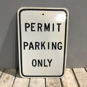 American Parking Permit Road Sign