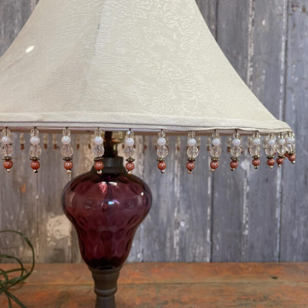 Vintage Purple Amethyst Glass Lamp Base