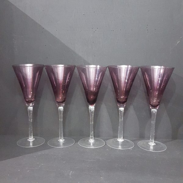 Vintage Wine Glasses Amethyst