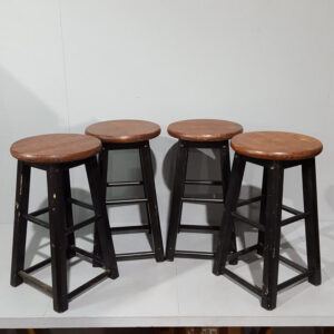 Black And Brown Wooden Stools