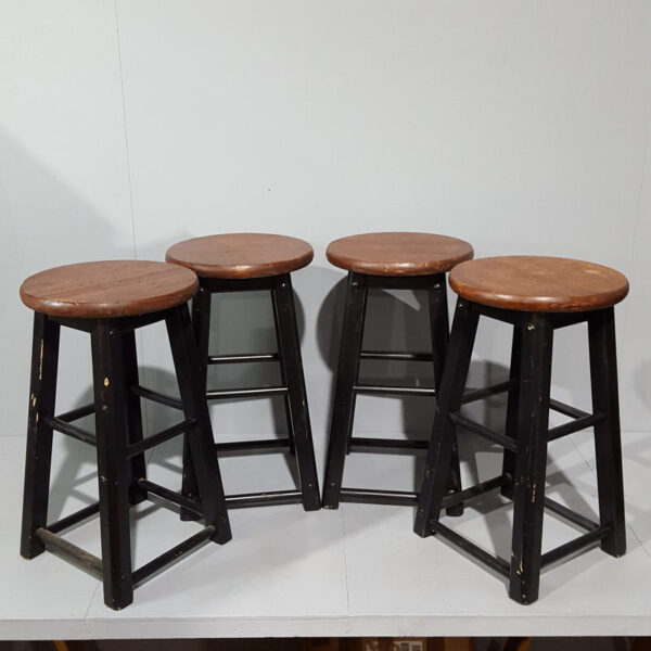 Black And Brown Wooden Stools