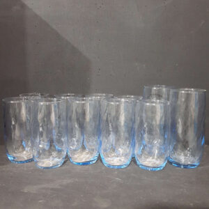 Set of Blue Highball Glasses