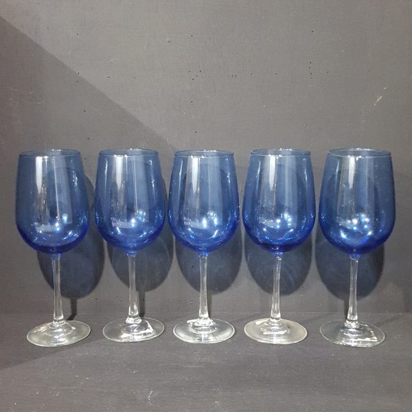 Blue Wine Glasses Set