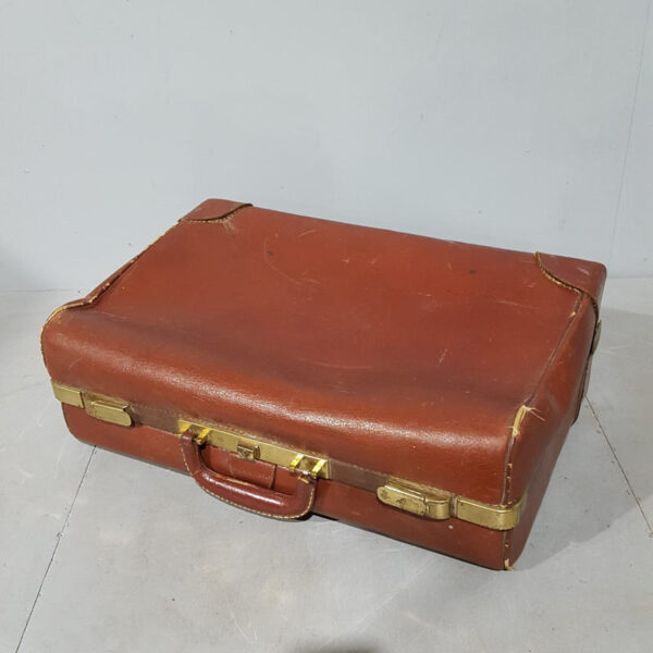 Vintage Brown Soft Leather Suitcase