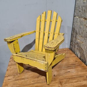 Child Size Vintage Adirondack Wood Folding Garden Chair