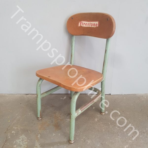 Child Chair Metal Frame Wood Seat