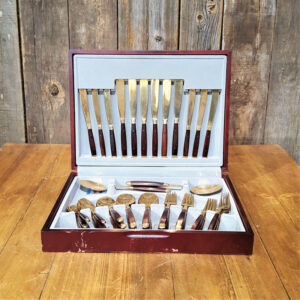 Vintage Wooden Handled Cutlery Set