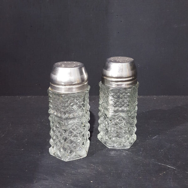 Vintage Glass Salt & Pepper Shakers