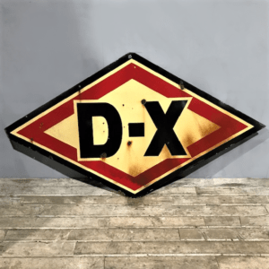 Diamond Shaped D X Gasoline Enamel Sign