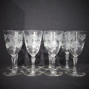 Set of Etched Wine Glasses