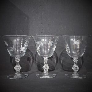 Set of Etched Wine Glasses