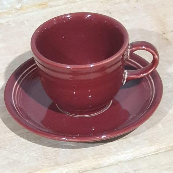 Fiesta Ware Claret Cup and Saucer