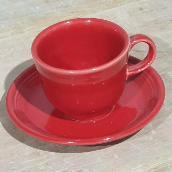 Fiesta Ware Scarlet Cup and Saucer