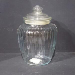 Fluted Glass Storage Jar