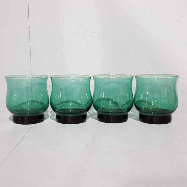 Set of Green Glass Tumblers