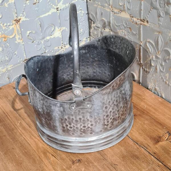 Hammered Metal Coal Scuttle