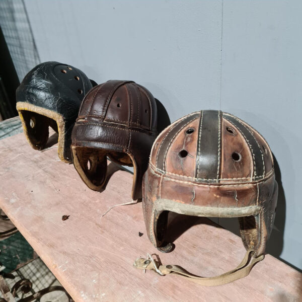 Original 1920/30's American Football Helmet (light brown)