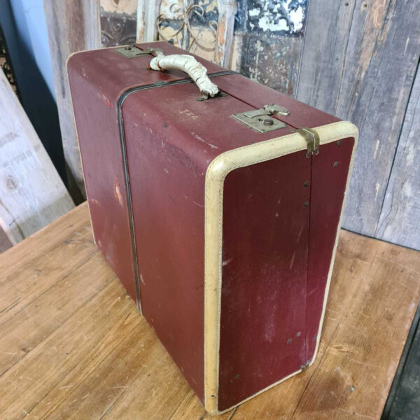 Vintage Winship Suitcase Burgundy Red