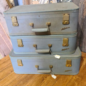 Set of Three Lady Baltimore Blue Suitcases American