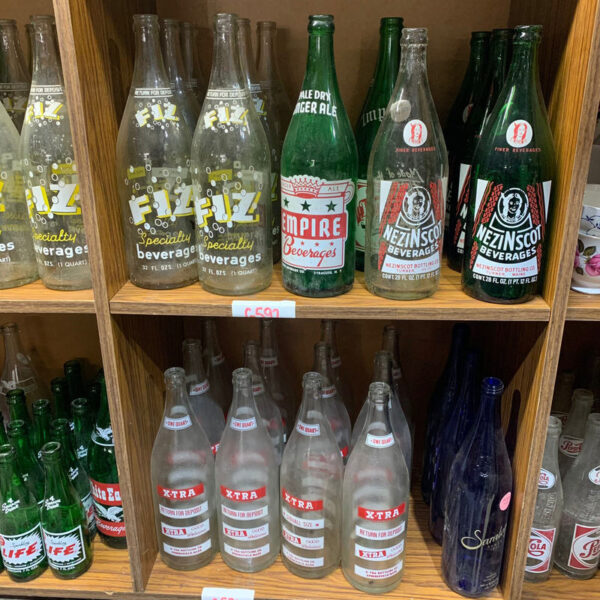 American Soda Bottles in Crate