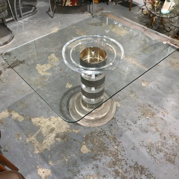 Vintage Lucite Pedestal Dining Table