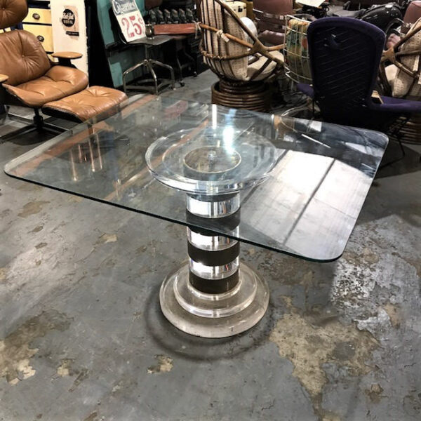 Vintage Lucite Pedestal Dining Table