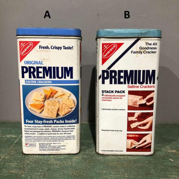 Vintage Salt Cracker Storage Tins