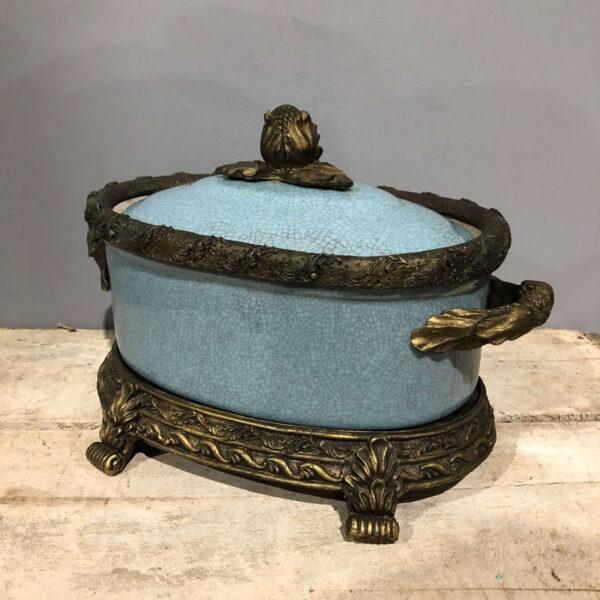Blue Tureen With Gilt Detail