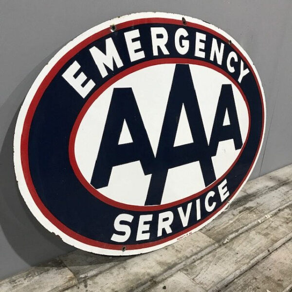 Original Vintage Enamel AAA Sign