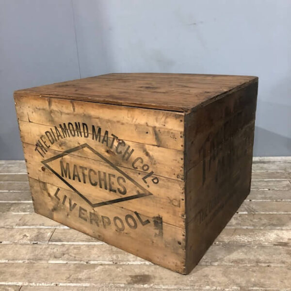 Vintage Diamond Match Shipping Crate
