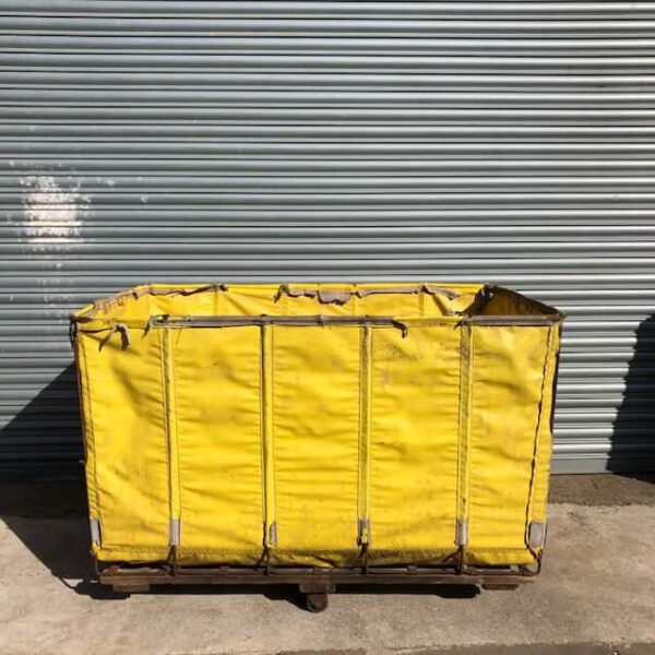 Yellow Industrial Laundry Cart