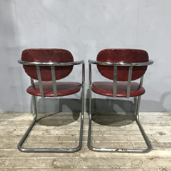 Pair Of Tubular Chrome MFG Chairs