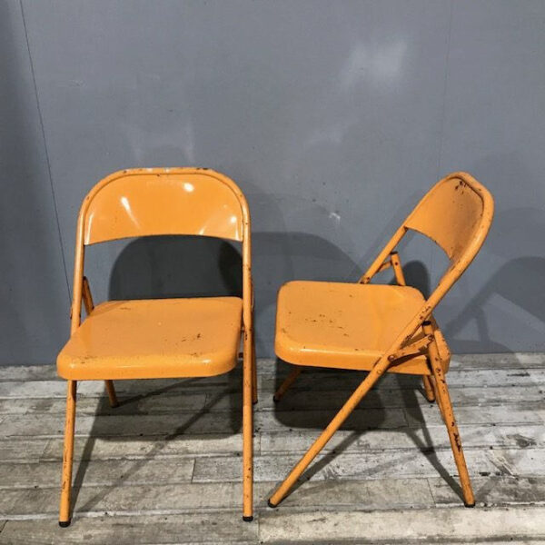 Orange Metal Folding Chairs