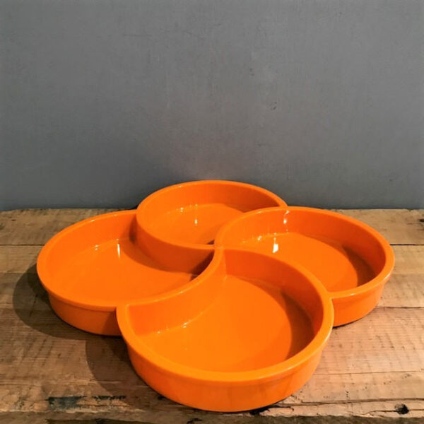 Dansk Orange Plastic Swirl Plate