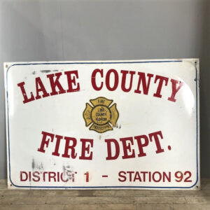 Large Vintage Florida Fire Department Sign