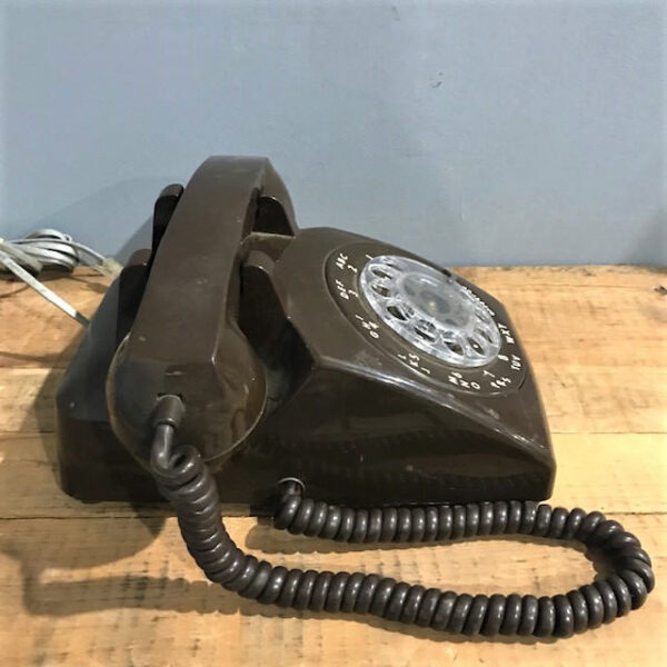 Vintage Brown Rotary Dial Telephone