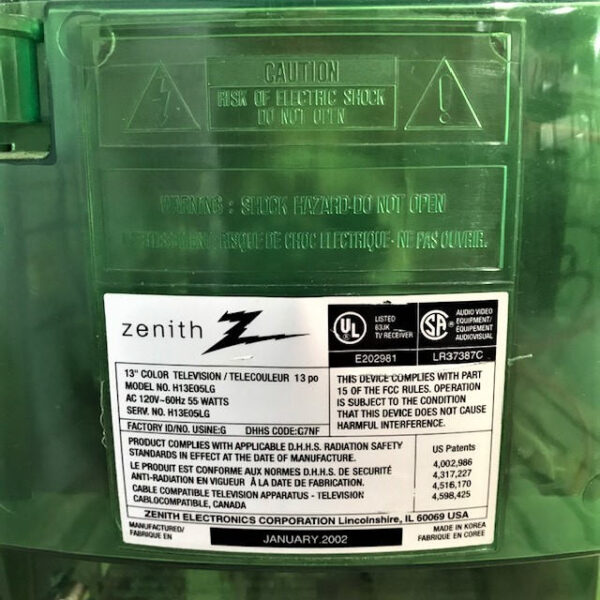 Transparent Green Zenith TV
