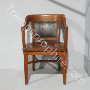 Wooden Office Chair Leatherette Back Insert