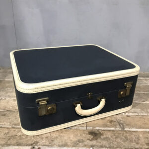 Mid Century American Blue & White Suitcase