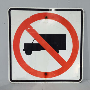 No Trucks Allowed Road Sign